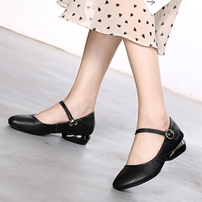 Ankle Strap Thick Heel Fashionable Women's Shoes