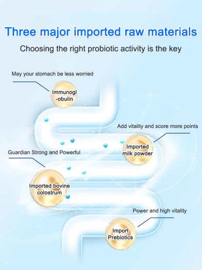 【Protecting intestinal health】Prebiotics, immune protein, probiotics