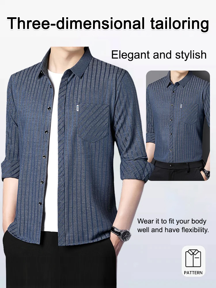 Men's Business Casual Long Sleeve Shirt
