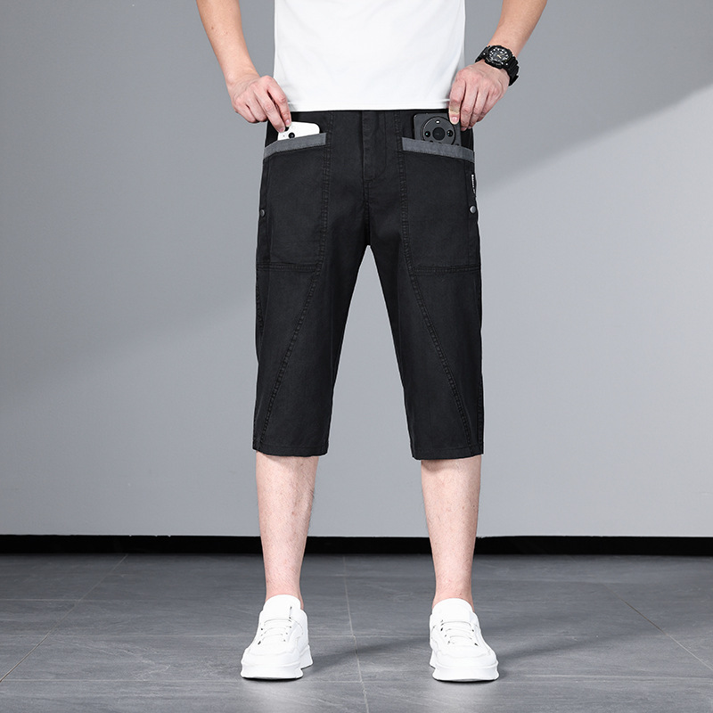 [No deformation after any stretch] Tencel four-pocket casual cropped trousers