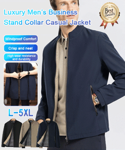 High-end men's business stand collar casual jacket