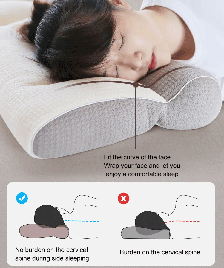 Comfortable goose down pillow for sleep enhancement and cervical protection