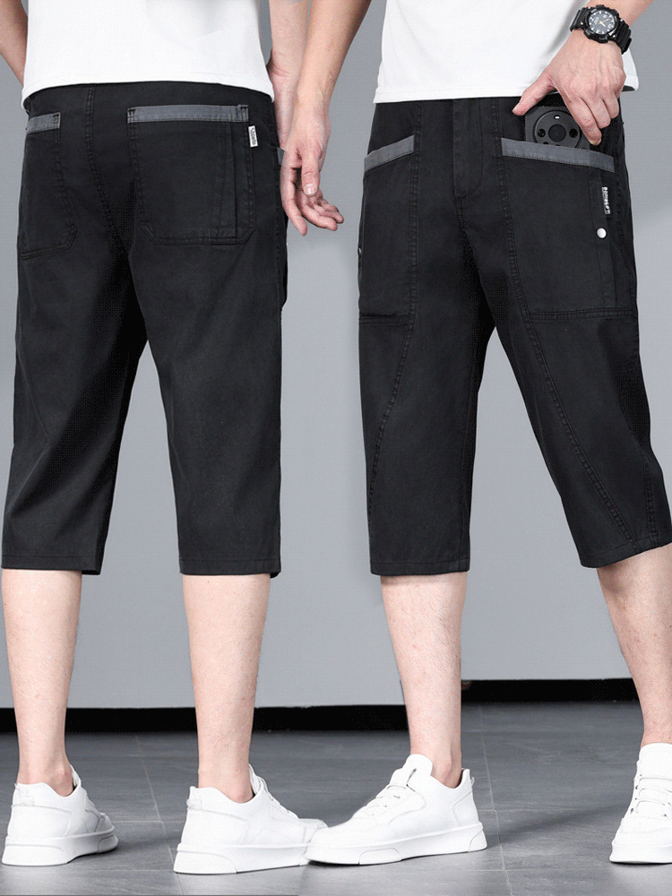 [No deformation after any stretch] Tencel four-pocket casual cropped trousers