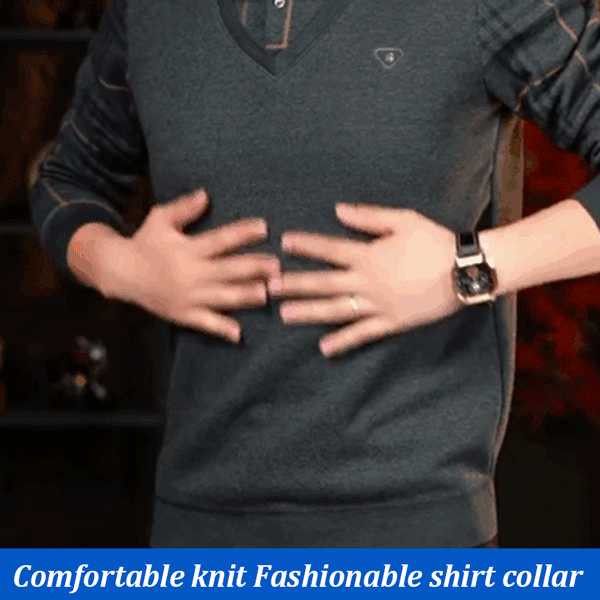 Fashionable men's faux two-piece shirt