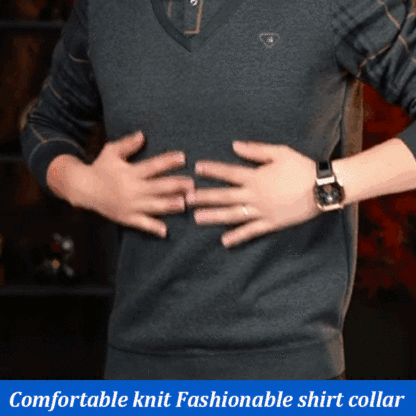 Fashionable men's faux two-piece shirt