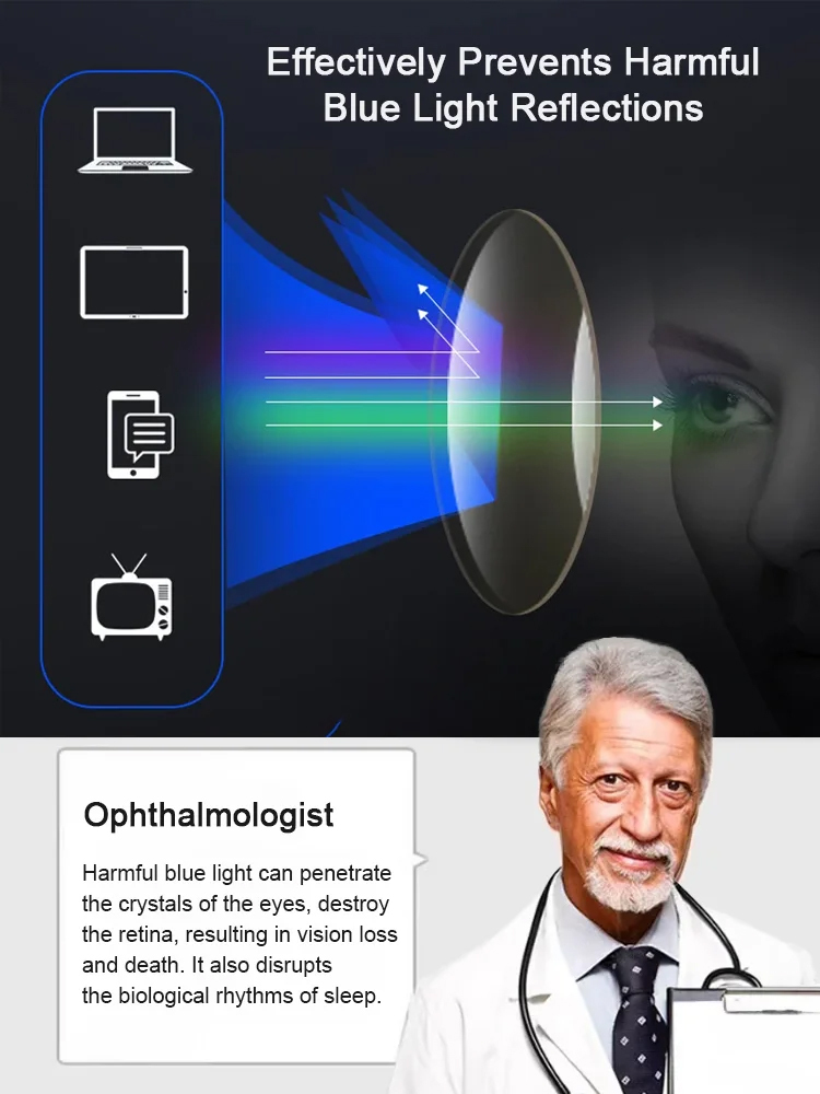 JL-Auto-Focus Eyeglasses with Adjustable Eyebrow Frame and Blue Light Blocking for Presbyopia