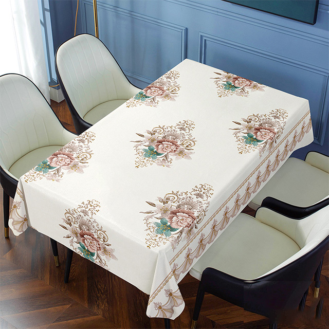 Embroidered, non-washable, waterproof and oil-proof tablecloth