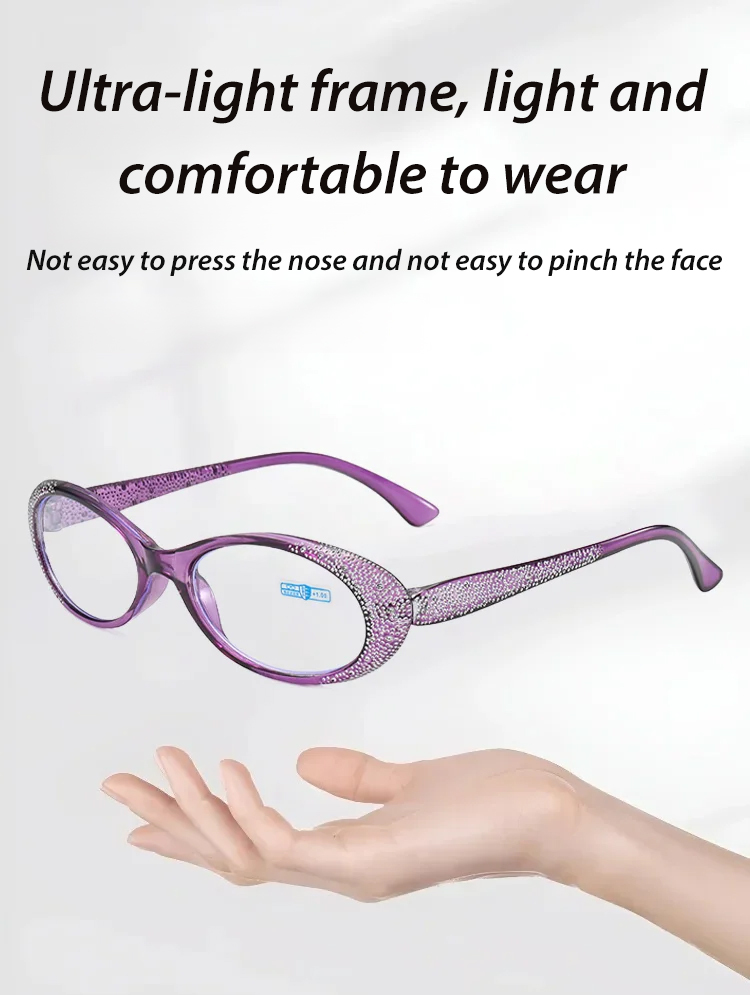 New stylish anti-blue light reading glasses with rhinestones