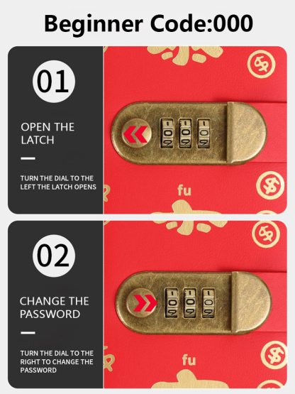Cash wallet with combination lock