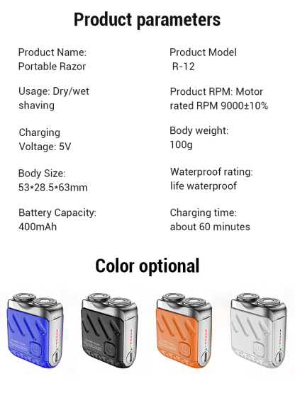 Rotary Dual-Ring Electric Shaver Razor