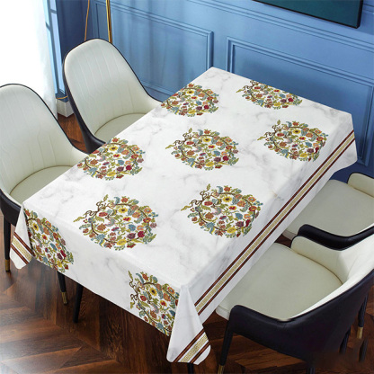 Embroidered, non-washable, waterproof and oil-proof tablecloth