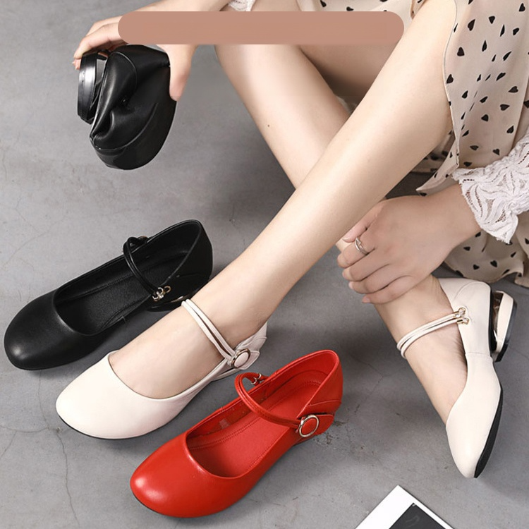 Ankle Strap Thick Heel Fashionable Women's Shoes