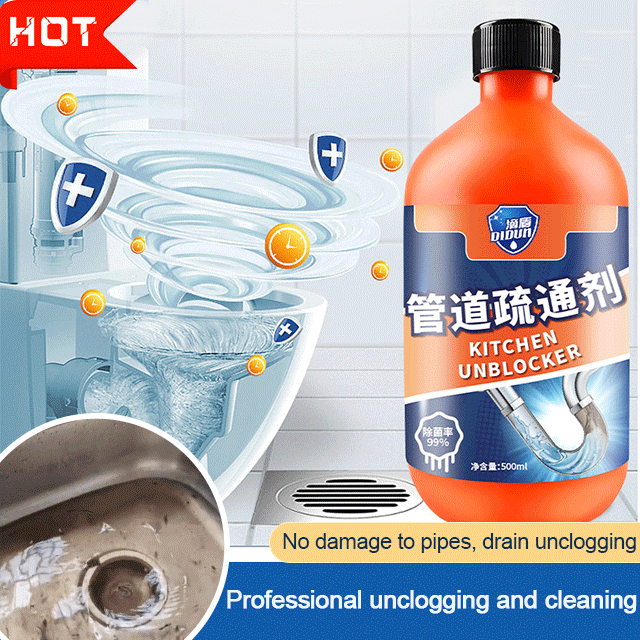 [Strongly dissolves without harming pipes] Drain Clog Remover Agent 