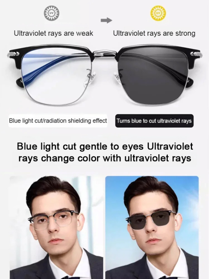 JL-Auto-Focus Eyeglasses with Adjustable Eyebrow Frame and Blue Light Blocking for Presbyopia