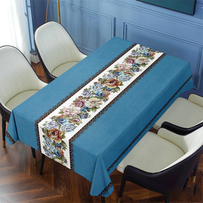 Embroidered, non-washable, waterproof and oil-proof tablecloth