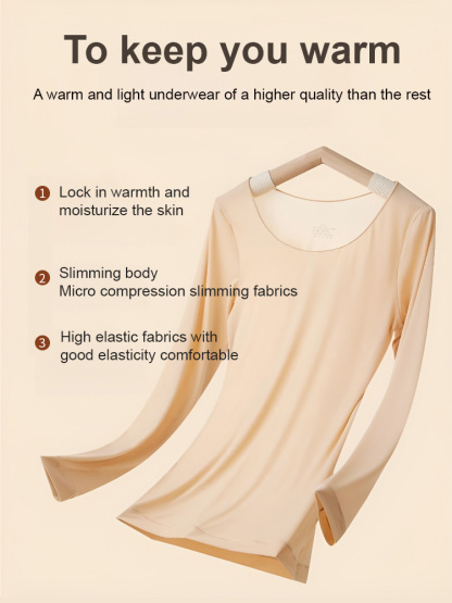 [Self-heating Thermal Clothing] Ultra Thin Thermal Underwear Shirt for Women