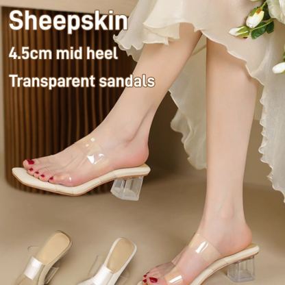 Designed for Wide and Fat Feet】Treading Shit Feeling Transparent Sandals