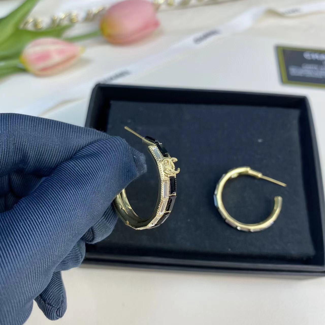CHANE1 ダブルC イヤリング【50％割引+送料無料】