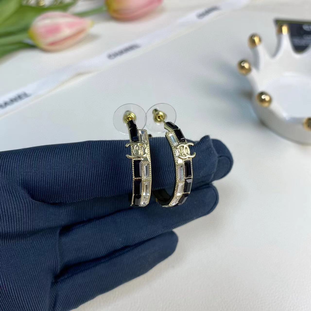 CHANE1 ダブルC イヤリング【50％割引+送料無料】