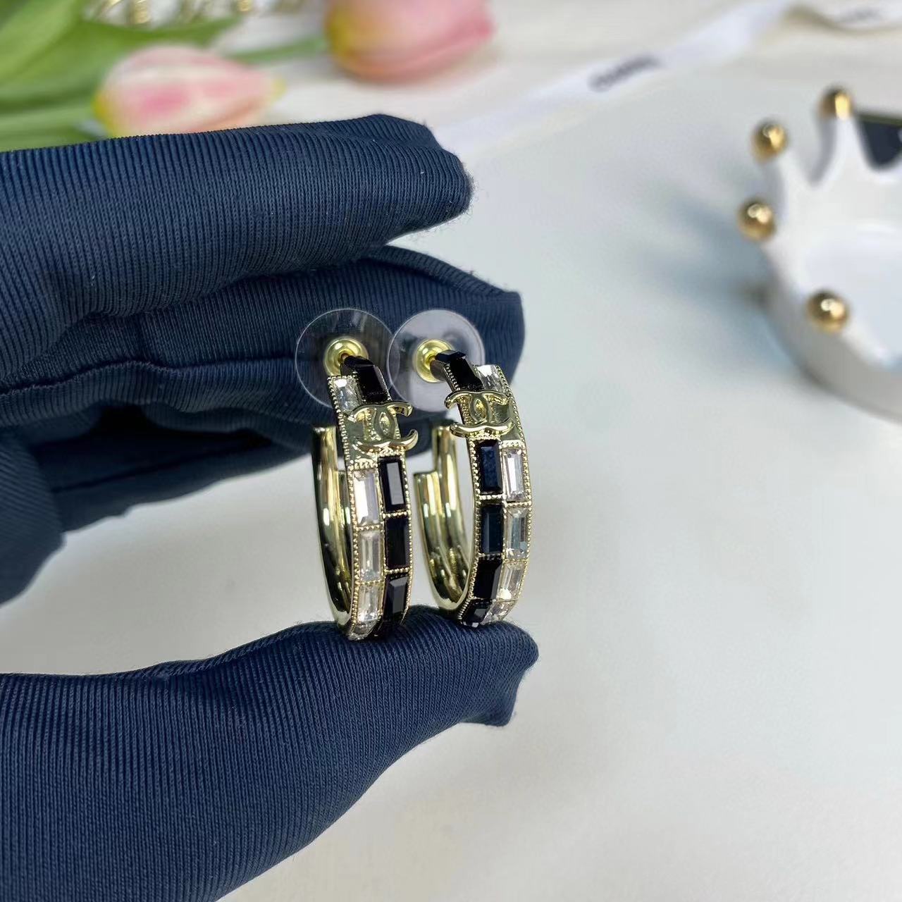 CHANE1 ダブルC イヤリング【50％割引+送料無料】