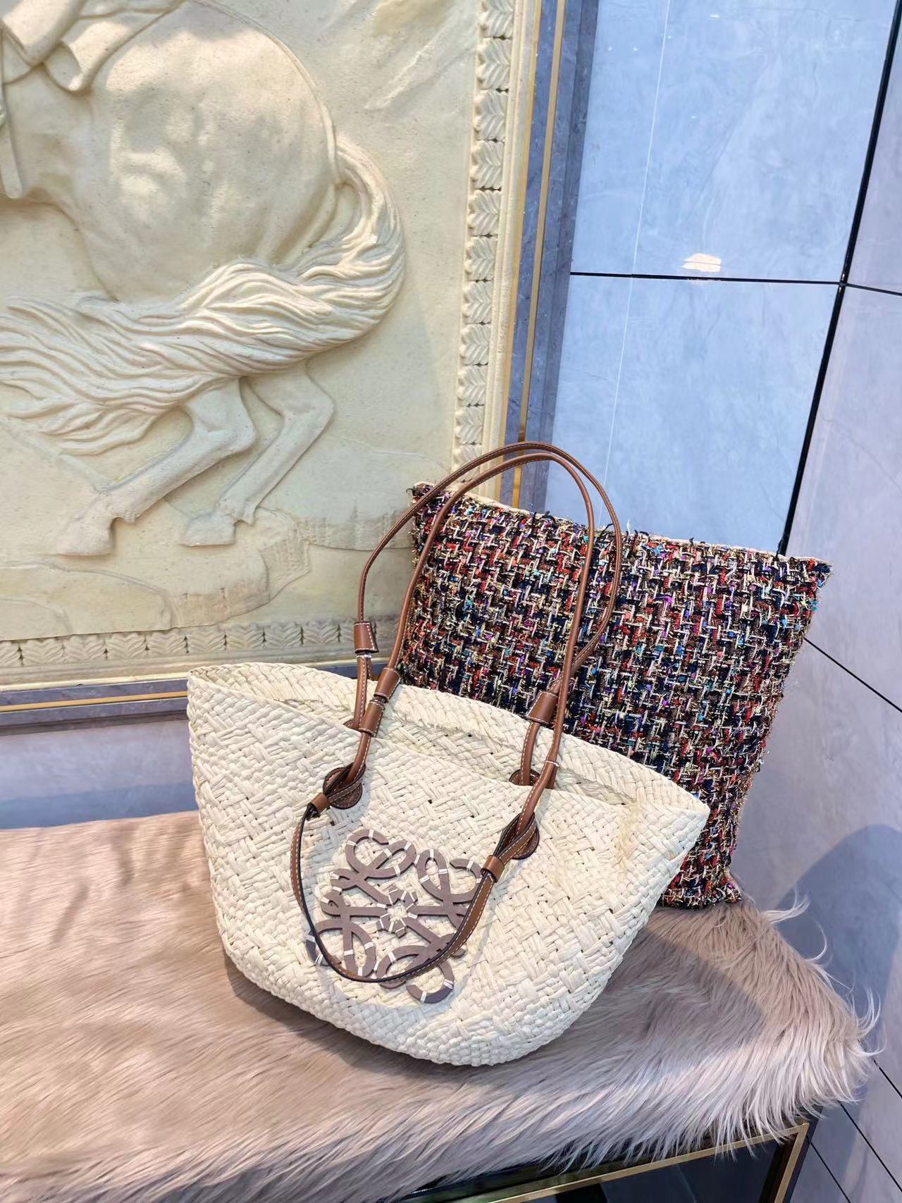 L0WEW 織りショッピングバッグ【50％割引+送料無料】