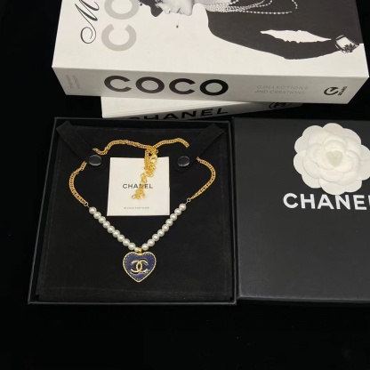 CHANE1 パールブルーハートネックレス【50％割引+送料無料】