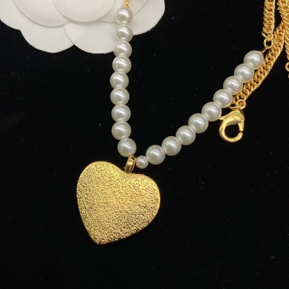 CHANE1 パールブルーハートネックレス【50％割引+送料無料】