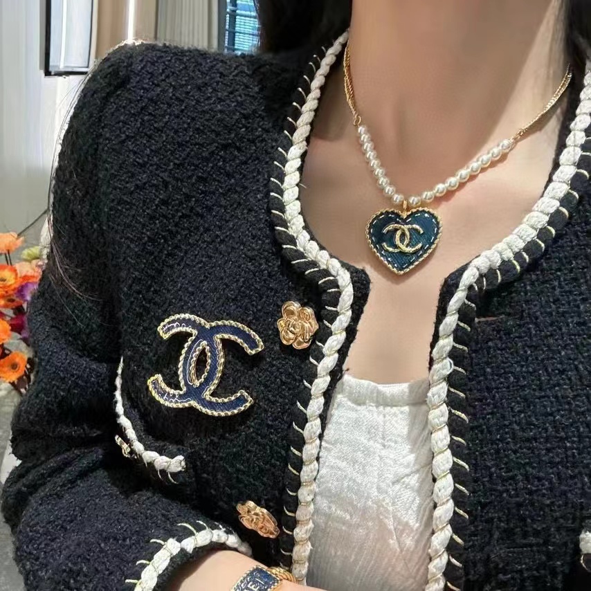 CHANE1 パールブルーハートネックレス【50％割引+送料無料】