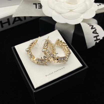 CHANE1 スクエア ダイヤモンド パール イヤリング【50％割引+送料無料】