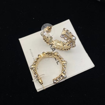 CHANE1 スクエア ダイヤモンド パール イヤリング【50％割引+送料無料】