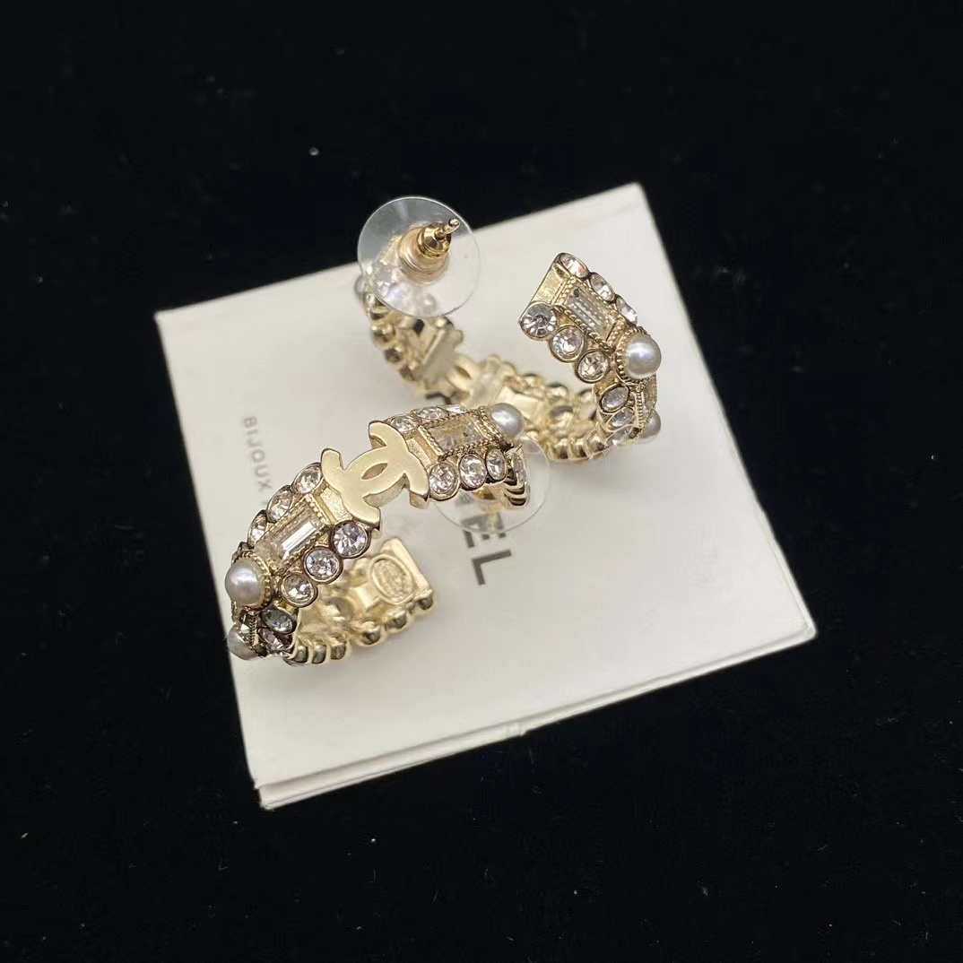 CHANE1 スクエア ダイヤモンド パール イヤリング【50％割引+送料無料】