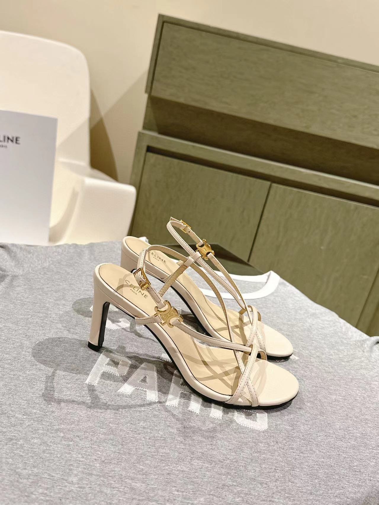 CEL1NE 高品質シープスキン ハイヒール サンダル【50％割引+送料無料】