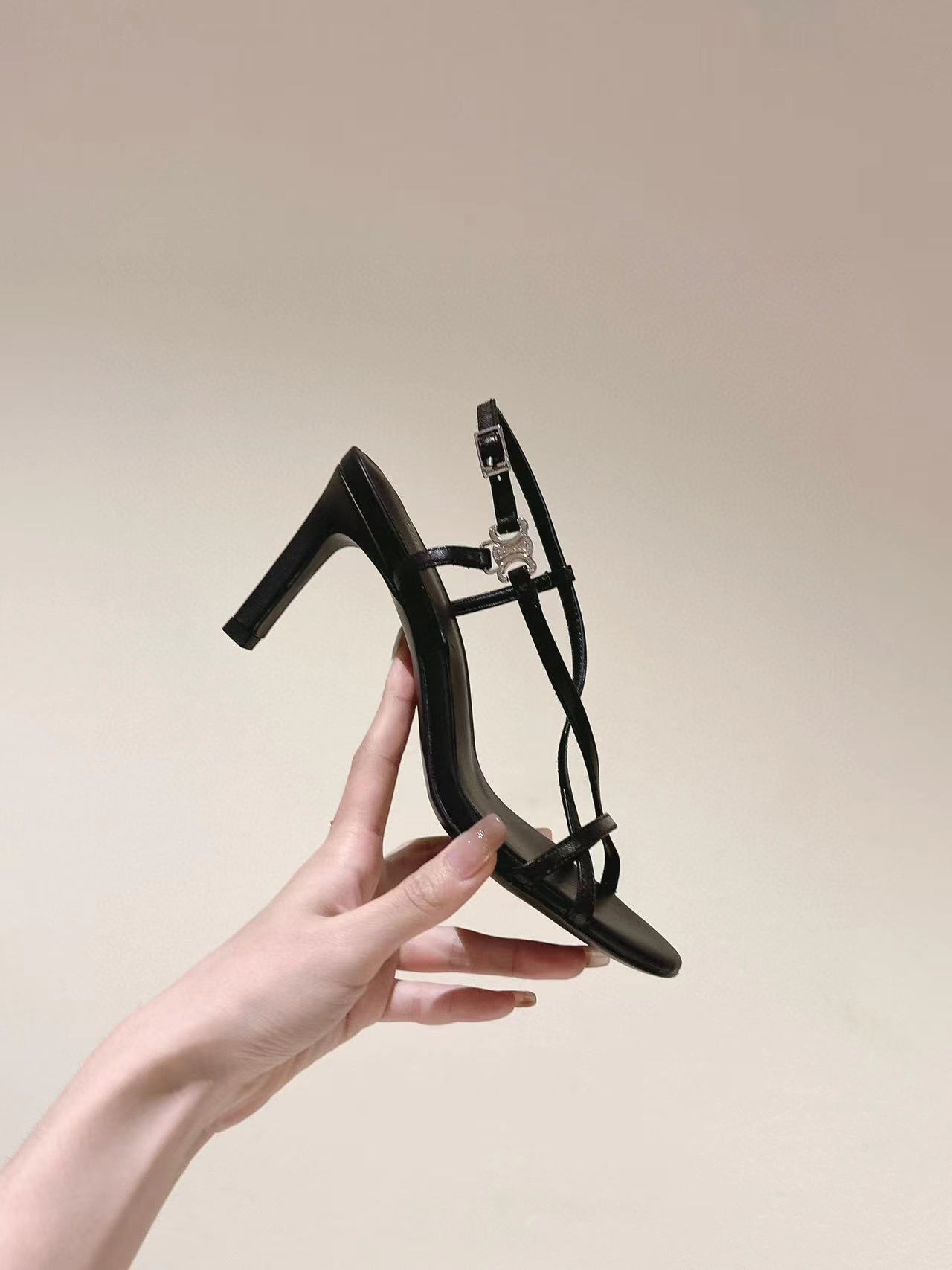 CEL1NE 高品質シープスキン ハイヒール サンダル【50％割引+送料無料】