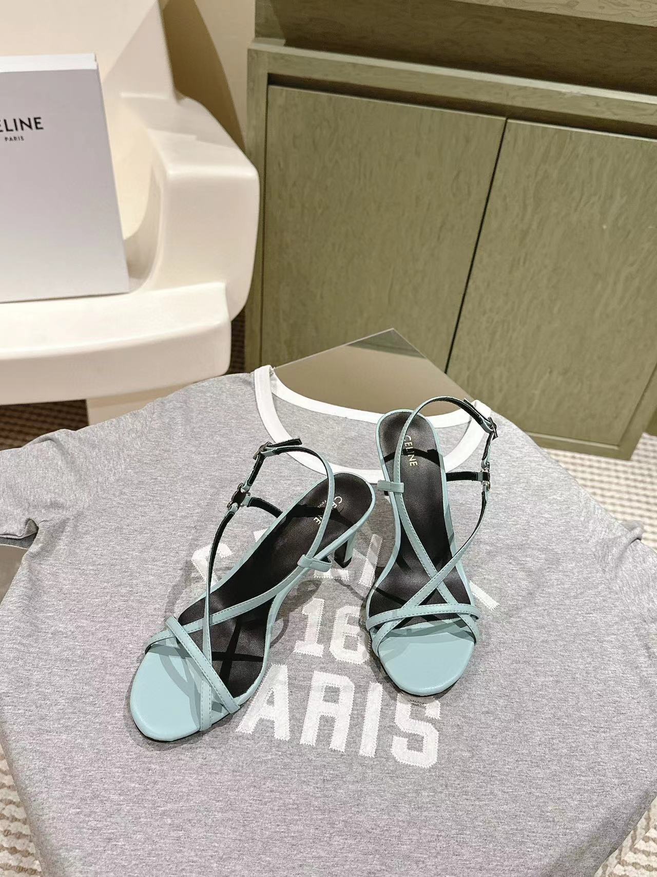 CEL1NE 高品質シープスキン ハイヒール サンダル【50％割引+送料無料】