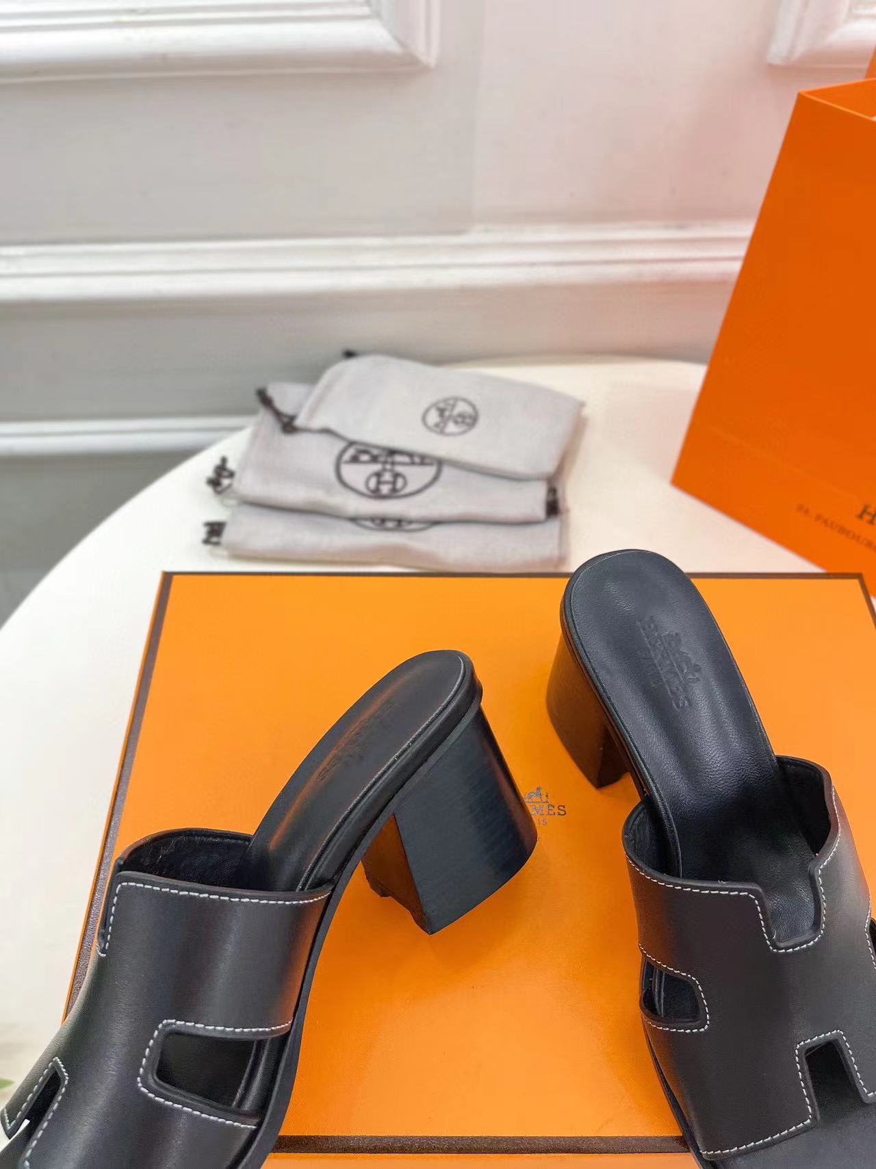 HERME5 高品質シープスキンブロックヒールスリッパ【50％割引+送料無料】