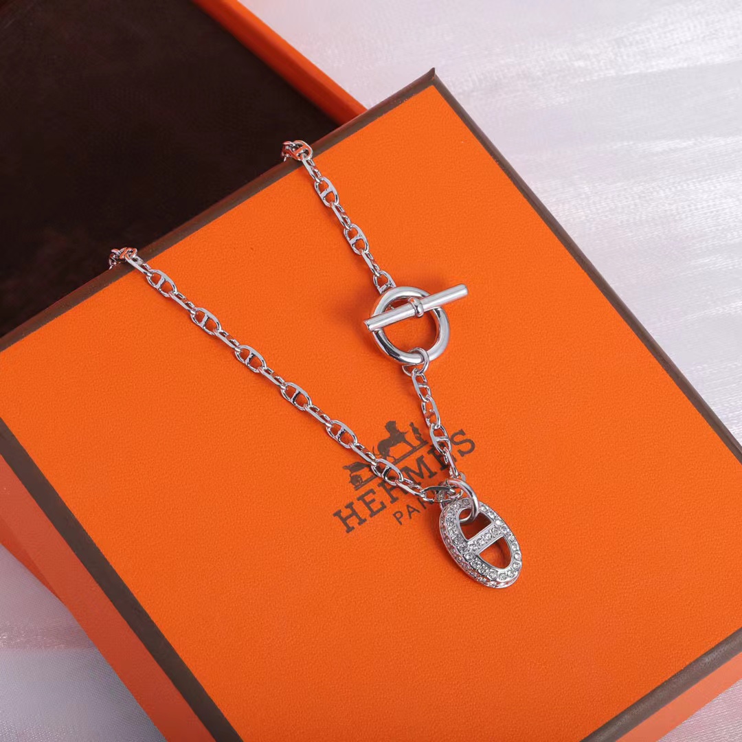 HERME5 豚鼻ピアス+ブレスレット+ネックレス 3点セット【50％割引+送料無料】