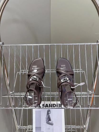 HERME5 高品質Hバックルシープスキンサンダル【50％割引+送料無料】