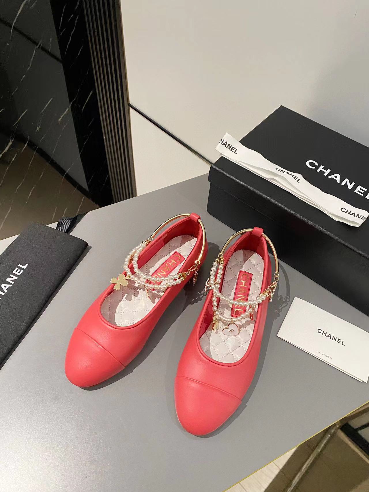 CHANE1 高品質パールフラットシューズ【50％割引+送料無料】