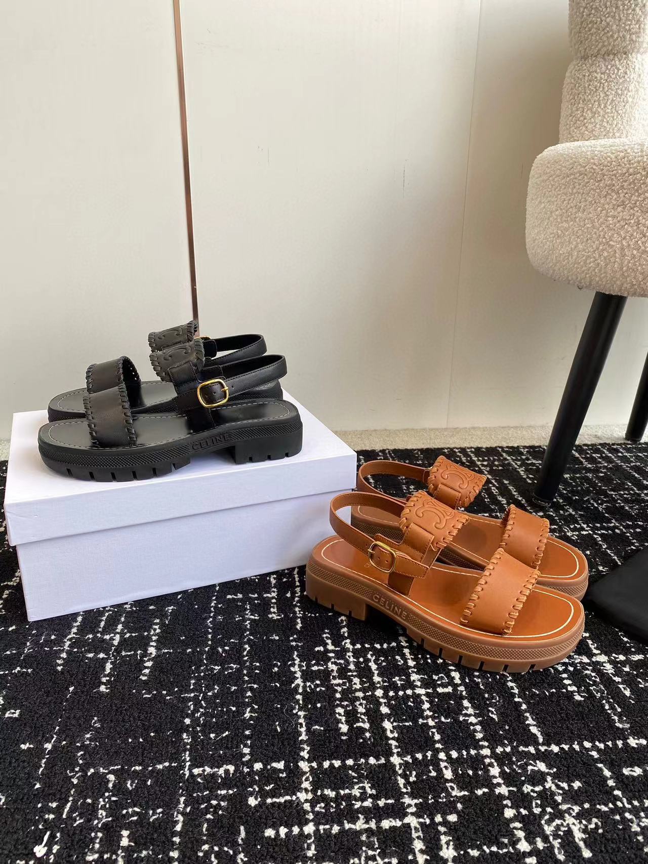 CEL1NE 高品質凱旋門レザーサンダル【50％割引+送料無料】