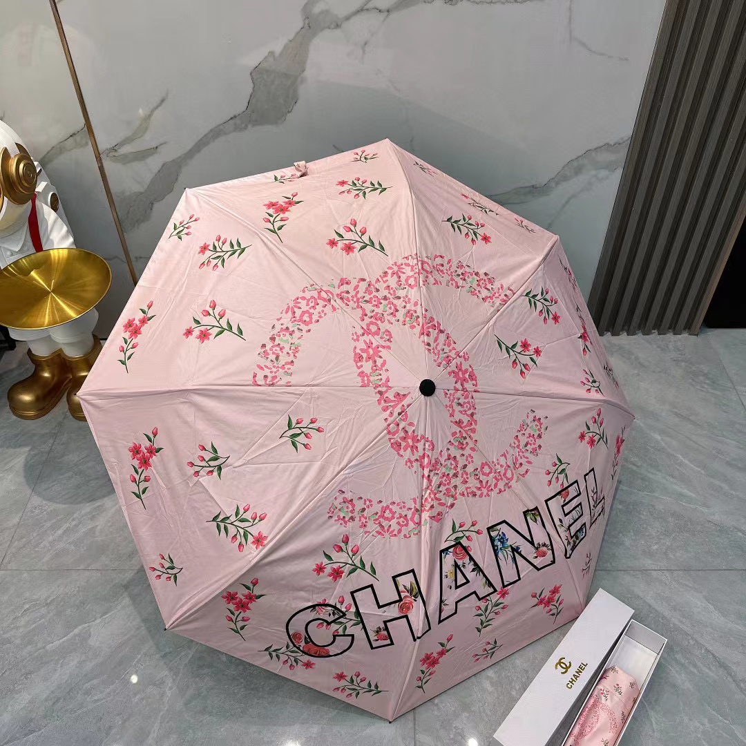 CHANE1 ビッグロゴ 小花折りたたみ傘【50％割引+送料無料】