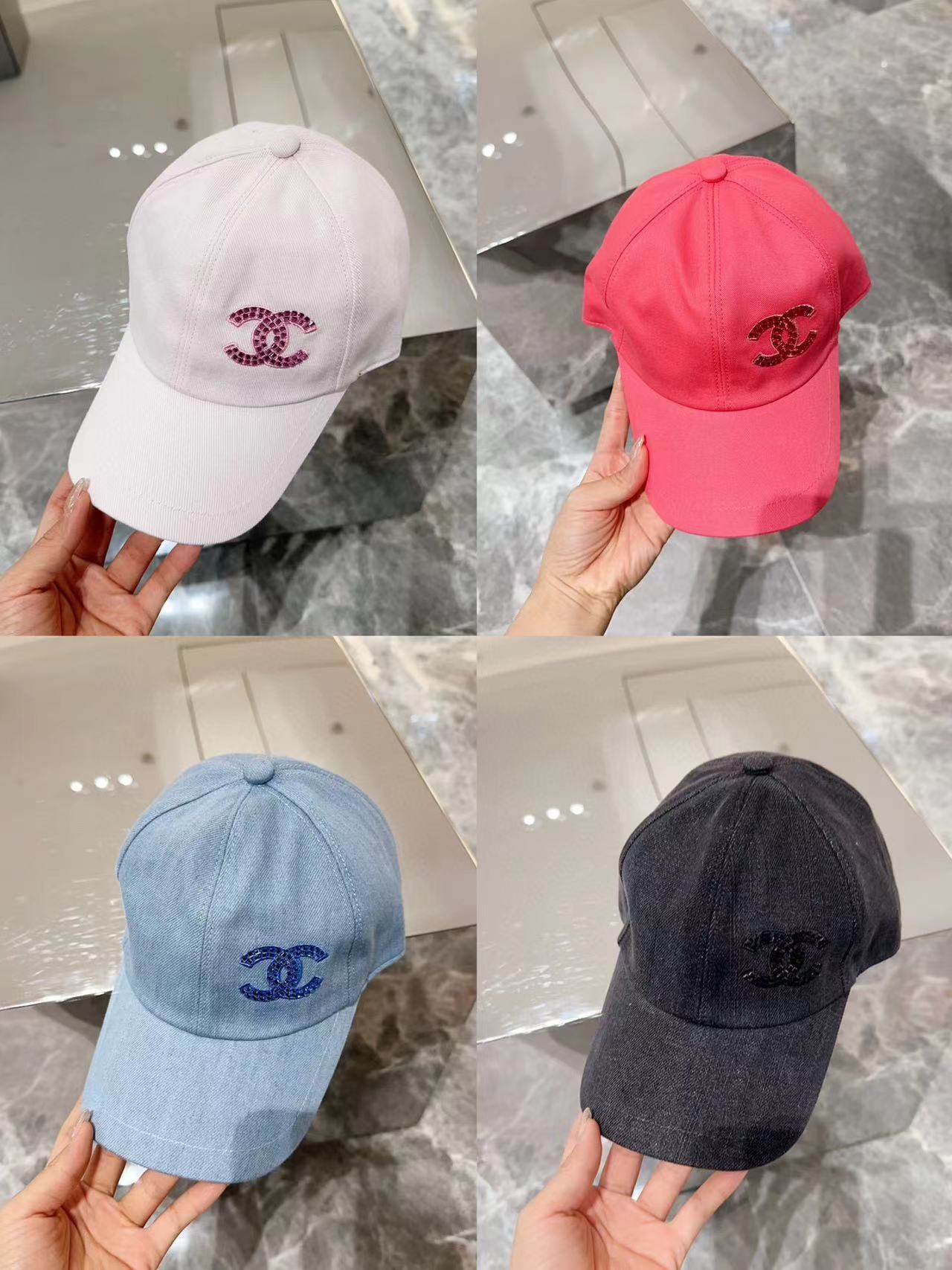 CHANE1 ダブルCロゴ ベースボールキャップ【50％割引+送料無料】