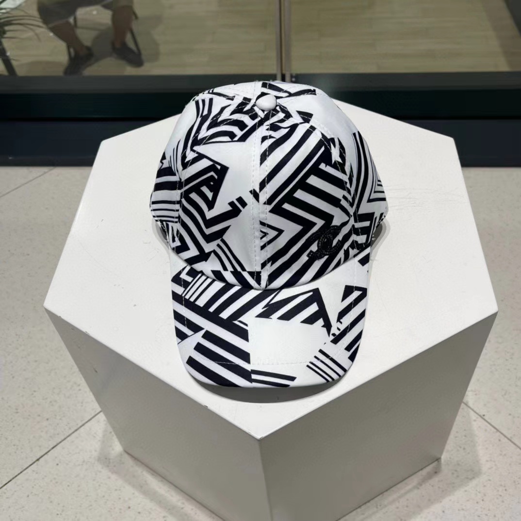 CHANE1 プリント ダブル C ロゴ ベースボール キャップ【50％割引+送料無料】