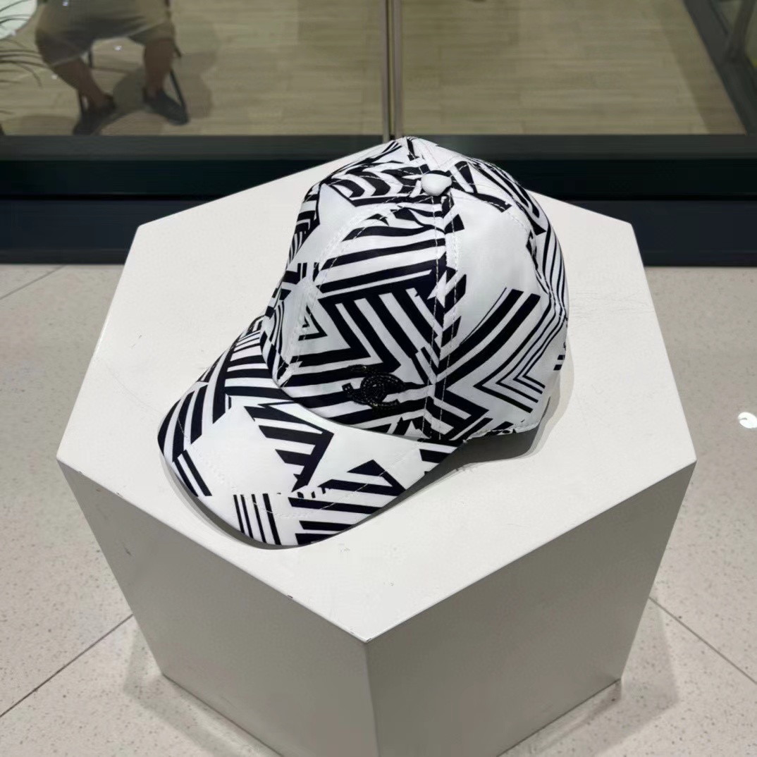 CHANE1 プリント ダブル C ロゴ ベースボール キャップ【50％割引+送料無料】