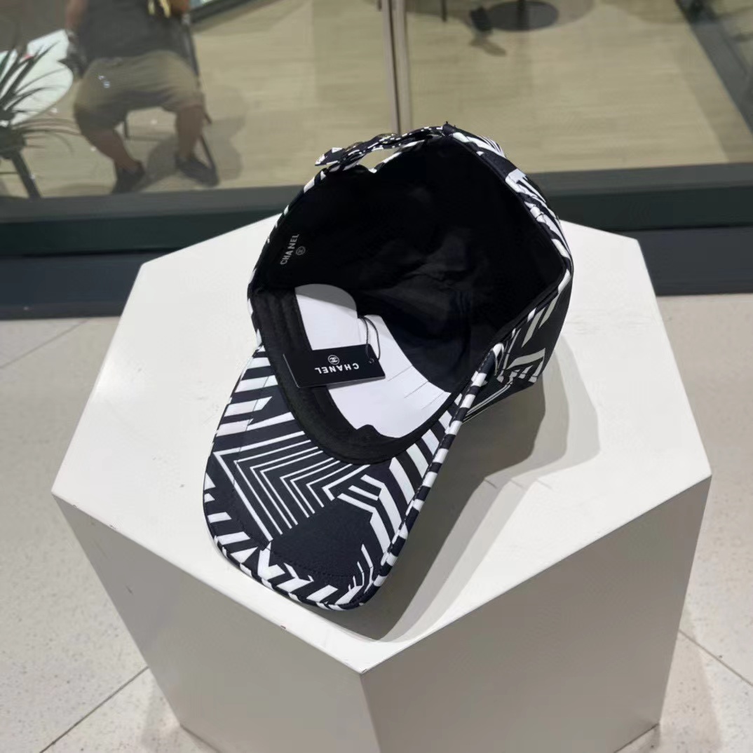 CHANE1 プリント ダブル C ロゴ ベースボール キャップ【50％割引+送料無料】