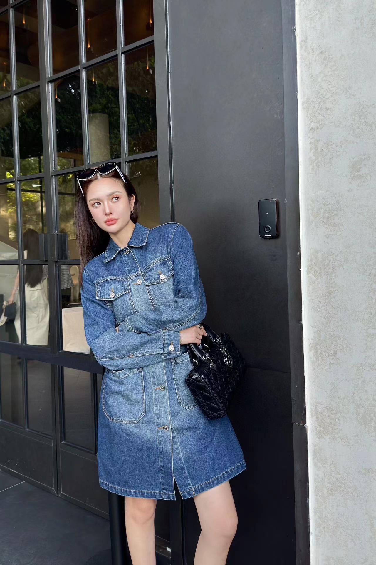 DI0R 4ポケットデニム長袖ワンピース【50％割引+送料無料】