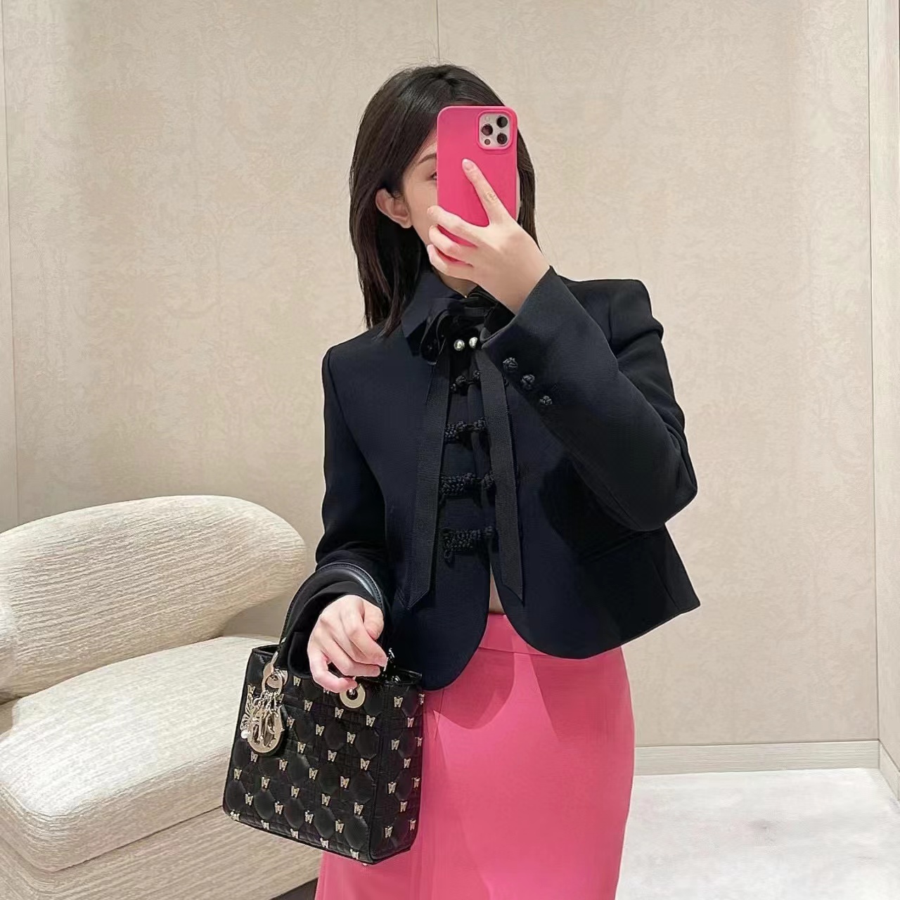 DI0R Lady バタフライハンドバッグ【50％割引+送料無料】