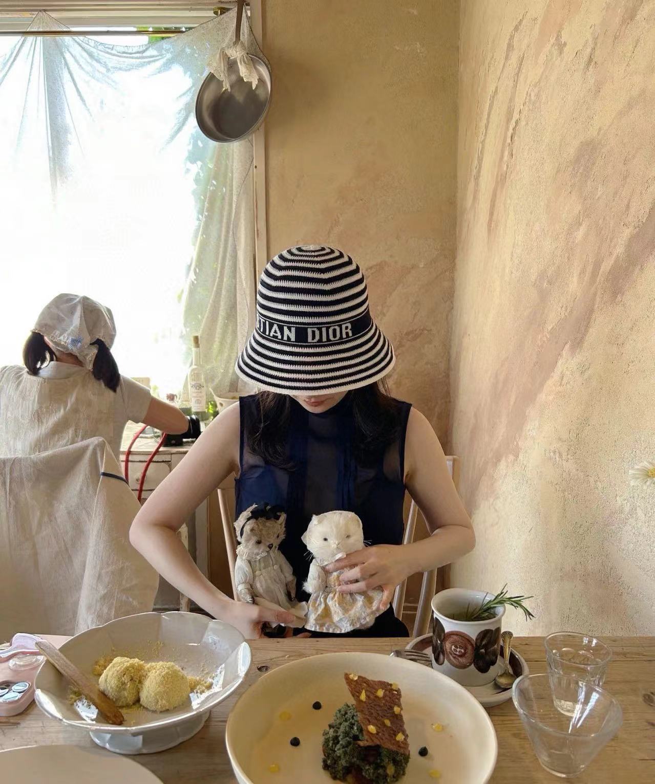 DI0R ストライプニットバケットハット【50％割引+送料無料】