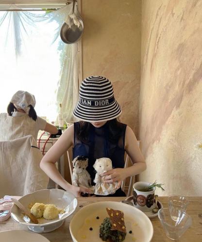 DI0R ストライプニットバケットハット【50％割引+送料無料】