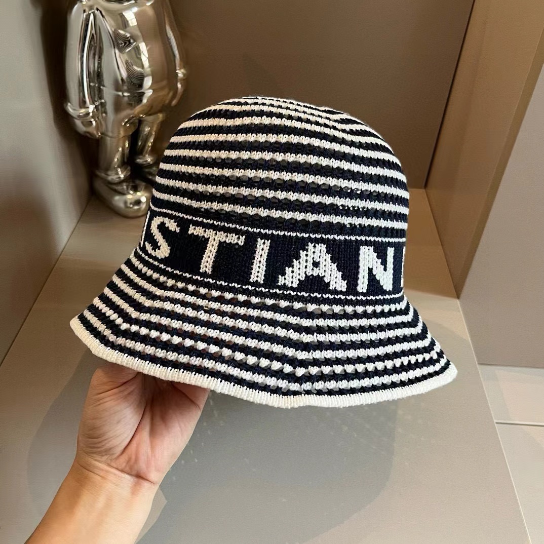 DI0R ストライプニットバケットハット【50％割引+送料無料】