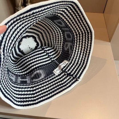 DI0R ストライプニットバケットハット【50％割引+送料無料】